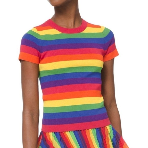 Michael Kors 🌈 Rainbow knit top XXS - Picture 3 of 11